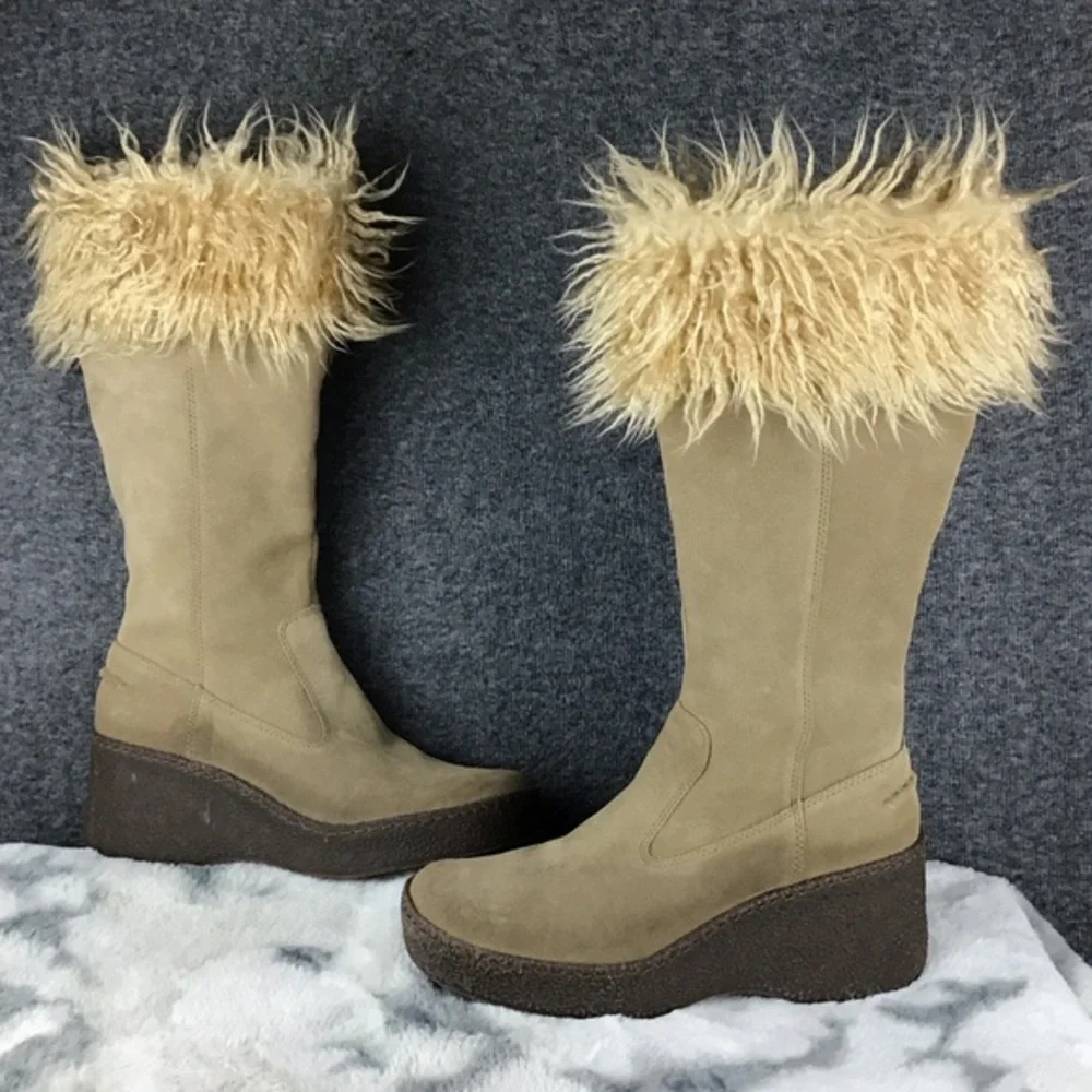 Y2K 90s Vintage Bongo Penny Lane Fur-Trimmed Women's Boots Size 10